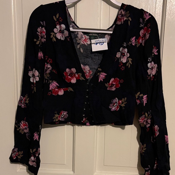 Wild Fable Black Floral Blouse - Picture 1 of 5